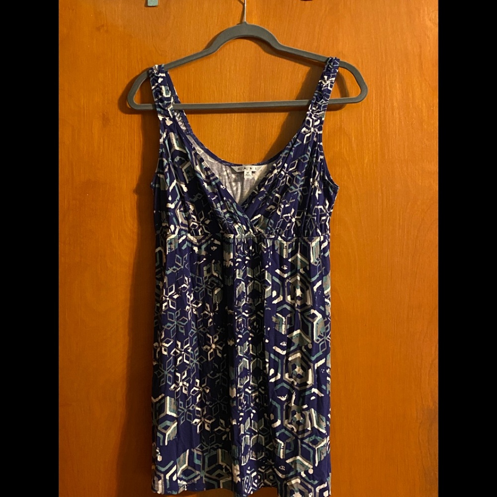 CAbi Style# 359 Baltic Blue Geo Print Tunic Tank